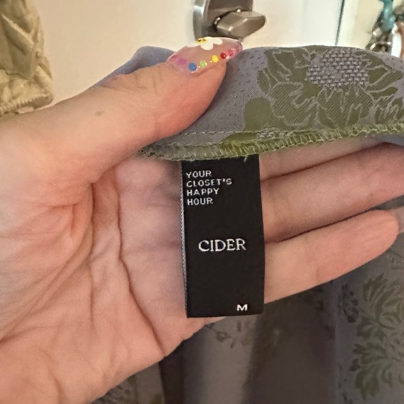 CIDER | Green Floral Cowl Neck Split Midi Dress - Picture 9 of 15